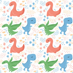 Cute dinos repeating pattern
