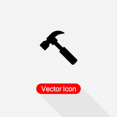 Hammer Icon, Carpenter Hammer Icon Vector Illustration Eps10