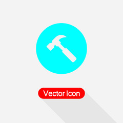 Hammer Icon, Carpenter Hammer Icon Vector Illustration Eps10