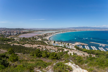 Fototapeta premium View of the beach Poetto in Cagliari, Sardinia