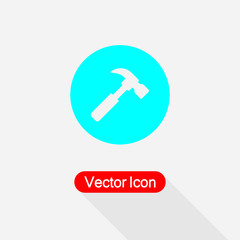 Fototapeta premium Hammer Icon, Carpenter Hammer Icon Vector Illustration Eps10