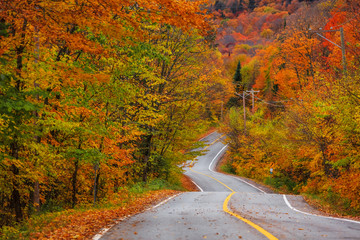 Beautiful rural Vermont drive in autumn time
