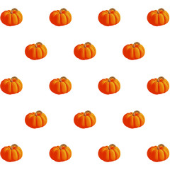 Autumn orange pumpkins on pattern
