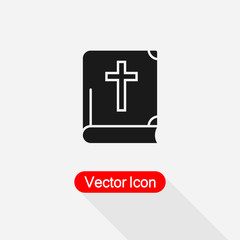 Obraz premium Holy Bible With Cross Icon Vector Illustration Eps10