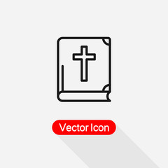 Holy Bible With Cross Icon Vector Illustration Eps10