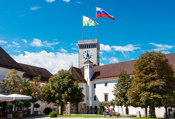 there are almost no people on a hot August day at Ljubljana Castle