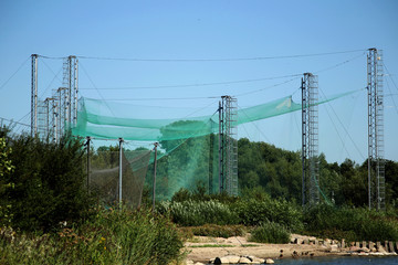Large bird trap at the ornithological station, near the Curonian Lagoon, Ventes ragas. Lithuania