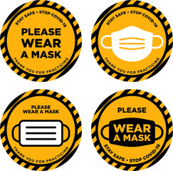 Please wear mask icon signage