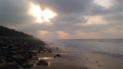 sunset on the beach