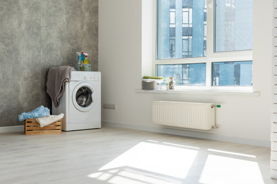 Laundry Room In New Apartment.