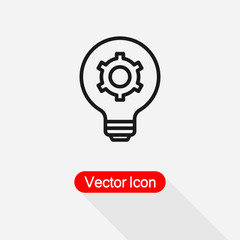 Light Bulb and Gear Icon Vector Illustration Eps10