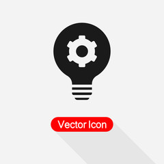 Light Bulb and Gear Icon Vector Illustration Eps10