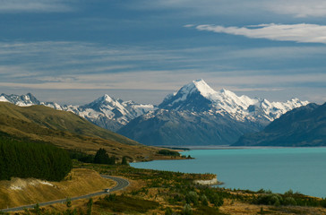 Fototapeta na wymiar Route 55 to Mount Cook, New Zealand