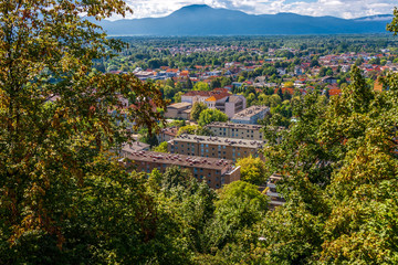 View from Ljubljana Castle to the roofs of the old town of Ljubljana