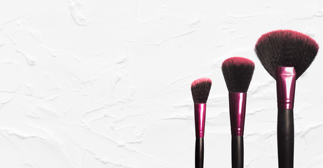 Set of makeup brushes, with space for text