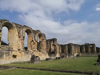 Fototapeta na wymiar ruins of Byland Abbey English Heritage North Yorkshire Moors National Park UK