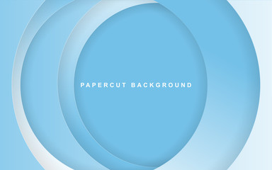Abstract wave paper art background with blue and white color. Modern gradient shape 3d cut out effect. Vector design template can use for poster, magazine, wallpaper, website, banner, presentation