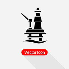 Oil Rig Icon Vector Illustration Eps10