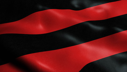 3D Waving Belgium City Flag of Scherpenheuvel Zichem Closeup View