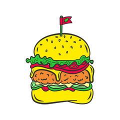 Vector illustration of vegan burger