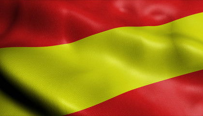 3D Waving Belgium City Flag of Herk de Stad Closeup View