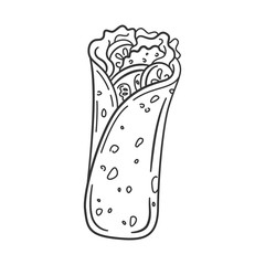 Vector doodle illustration of kebab