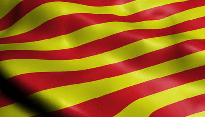 3D Waving Belgium City Flag of Borgloon Closeup View