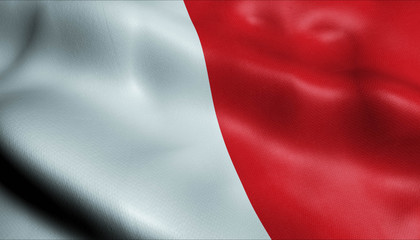 3D Waving Belgium City Flag of Beaumont Closeup View