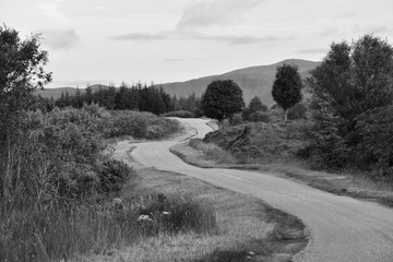 single track and bumpy roads in the North Coast of Scotland