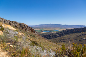 Fototapeta na wymiar Panorama along the 4x4 Trail of Matroosberg, east of Ceres, Western Cape, South Africa
