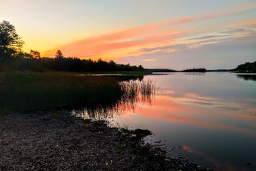 sunset over the river