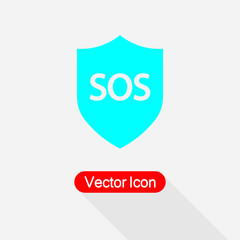 Protecting Shield Icon, SOS Icon