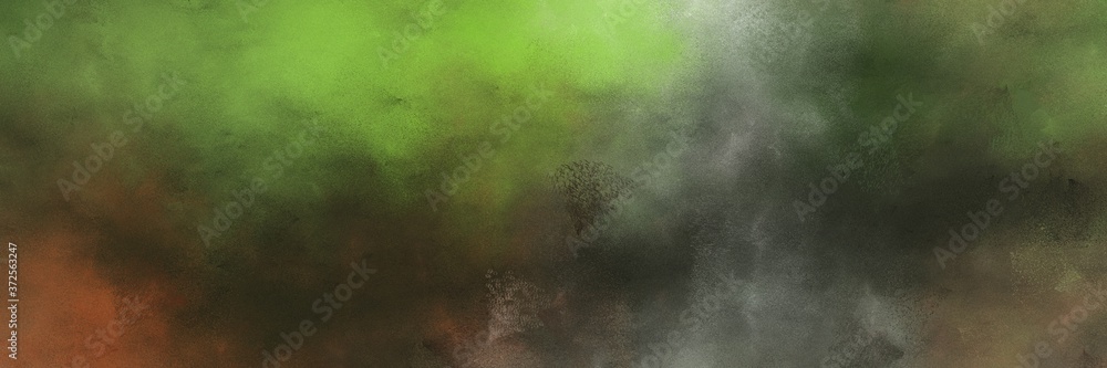 Aufkleber beautiful abstract painting background texture with dark olive green, yellow green and pastel brown 