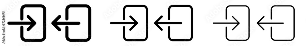 Poster login logout icon black | user log in out illustration | account access symbol | enter exit logo | e