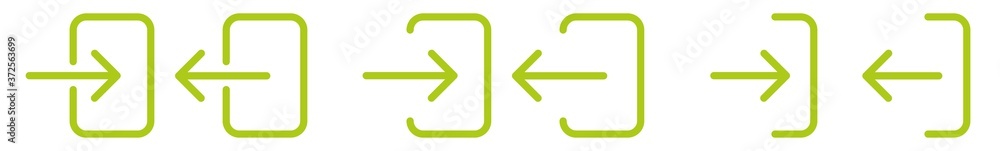 Aufkleber login logout icon green | user log in out illustration | account access symbol | enter exit logo | e