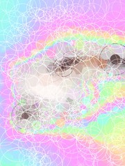 Obraz premium Abstract Colorful Geometrical Artwork,Abstract Graphical Art Background Texture,Modern Conceptual Art, Synthwave Aesthetic Poster Print,3D Rendering,3D Illustration