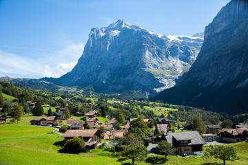 Fototapeta na wymiar The village of Grindelwald Switzerland.