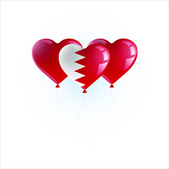 Fototapeta na wymiar Heart shaped balloons with colors and flag of BAHRAIN vector illustration design. Isolated object.