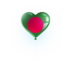 Obraz na płótnie Canvas Heart shaped balloon with colors and flag of BANGLADESH vector illustration design. Isolated object.