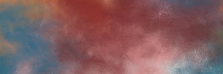 beautiful vintage abstract painted background with pastel brown, rosy brown and teal blue colors and space for text or image. can be used as horizontal header or banner orientation