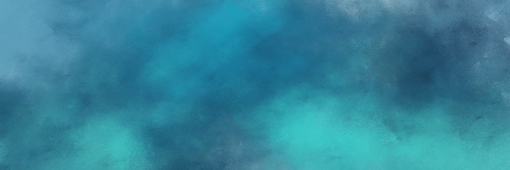 decorative teal blue, medium turquoise and cadet blue colored vintage abstract painted background with space for text or image. can be used as header or banner
