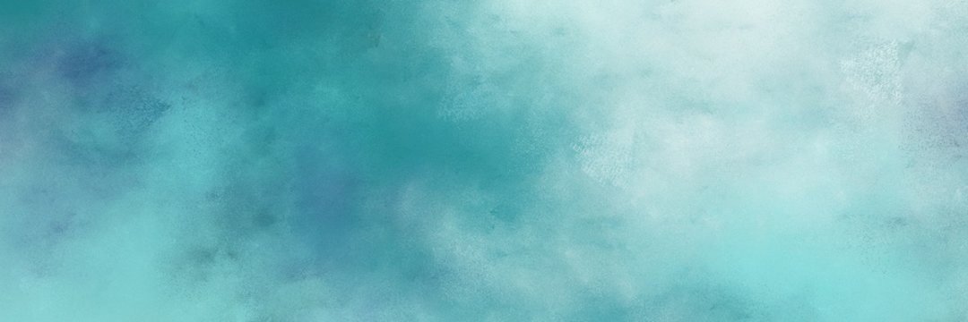 awesome vintage abstract painted background with medium aqua marine and cadet blue colors and space for text or image. can be used as header or banner
