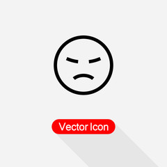 Angry Face Icon, Smile Icon Vector Illustration Eps10