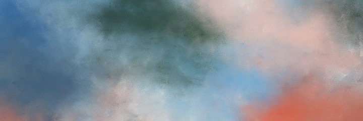 decorative light slate gray, tan and dark slate gray colored vintage abstract painted background with space for text or image. can be used as horizontal background texture