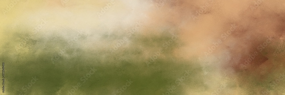 Aufkleber stunning abstract painting background texture with dark khaki, wheat and dark olive green colors and space for text or image. can be used as horizontal background graphic