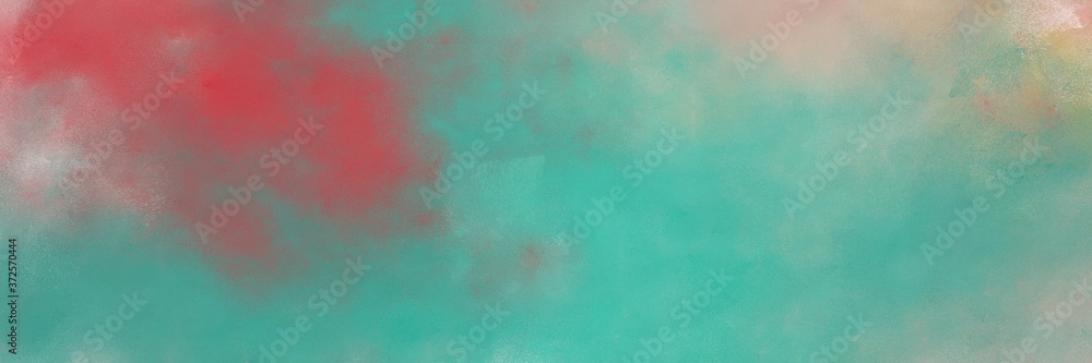 Poster stunning abstract painting background texture with cadet blue and rosy brown colors and space for text or image. can be used as horizontal background texture