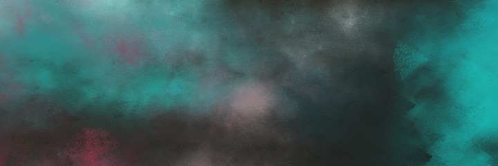 Obraz premium awesome dark slate gray, teal blue and light sea green colored vintage abstract painted background with space for text or image. can be used as horizontal background graphic