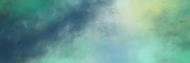 awesome cadet blue and dark sea green color background with space for text or image. vintage texture, distressed old textured painted design. can be used as horizontal header or banner orientation