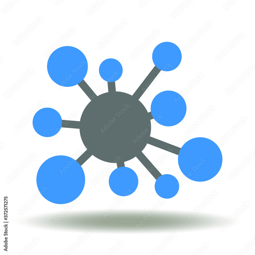 Poster social network communication icon vector. networking molecule media connection conceptual abstract s