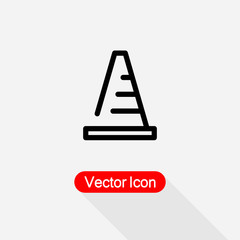 Traffic Cones Icon, Reflective Safety Cone Icon, Marker Cone Icon Vector Illustration Eps10